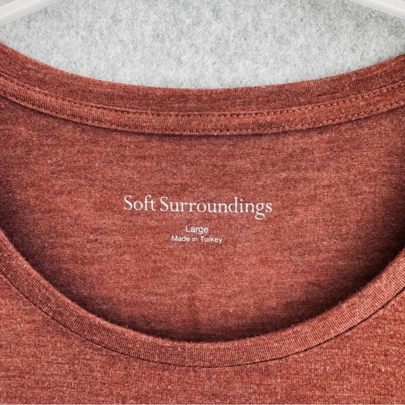 Soft Surroundings Womens Willa Tunic Top Short Sleeve Shirt Large Orange READ - Picture 3 of 16